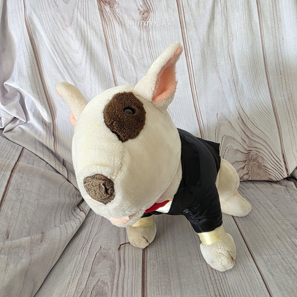 Applause Spuds Mackenzie Bull Terrier Dog Plush Toy Tuxedo 14 Inch 1987